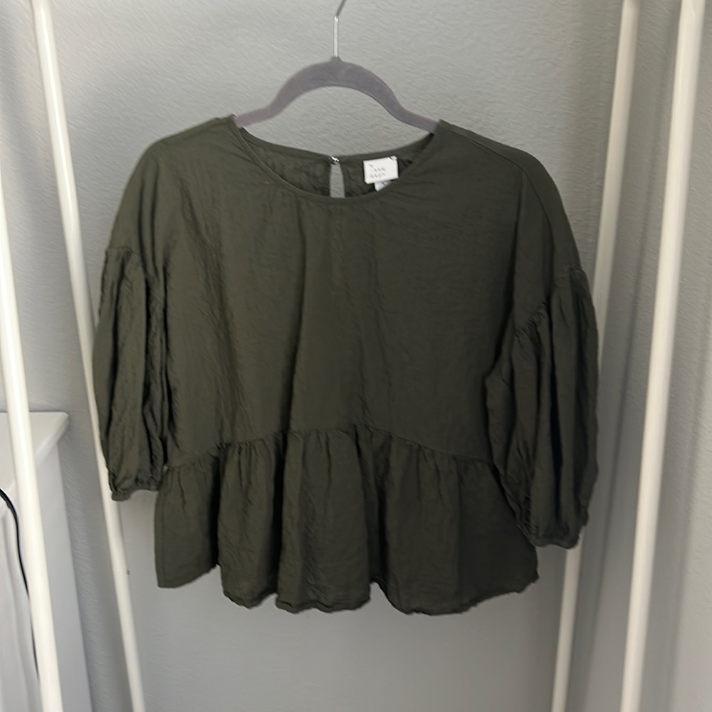Olive Green Tiered Top